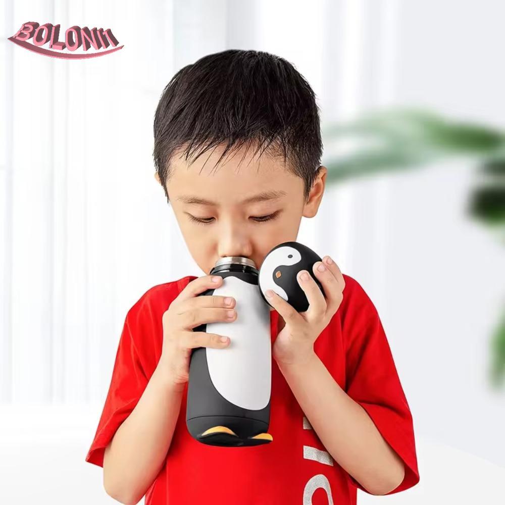 BO Penguin Thermos ขวด, สแตนเลส Double Wall Penguin ฉนวนขวด, แบบพกพา 280ml Fall-proof Unbreakable สู