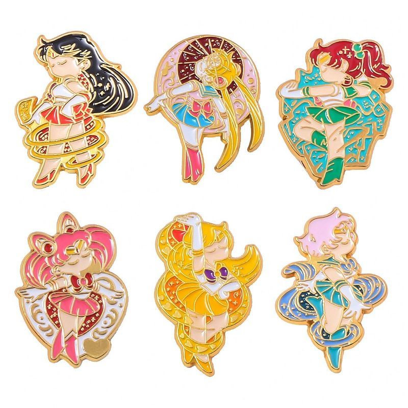 เข็มกลัดเซเลอร์มูน Rei Mizuno Ami Kino Makoto Aino Minako Moon Hare Dance Badge ybl260413