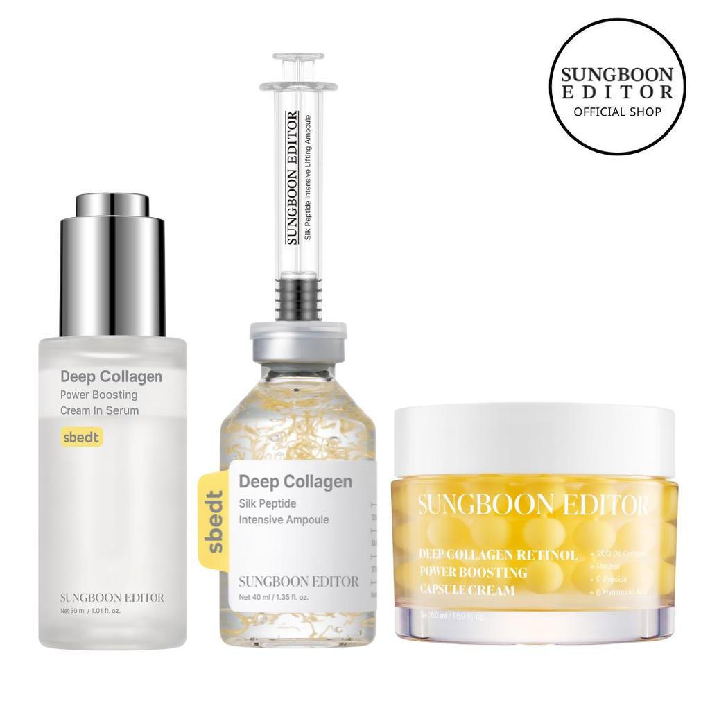 [SUNGBOON EDITOR Official] Complete Firming Care Trio | เรตินอล, คอลลาเจน & เปปไทด์ สิ่งจําเป็นสําหร