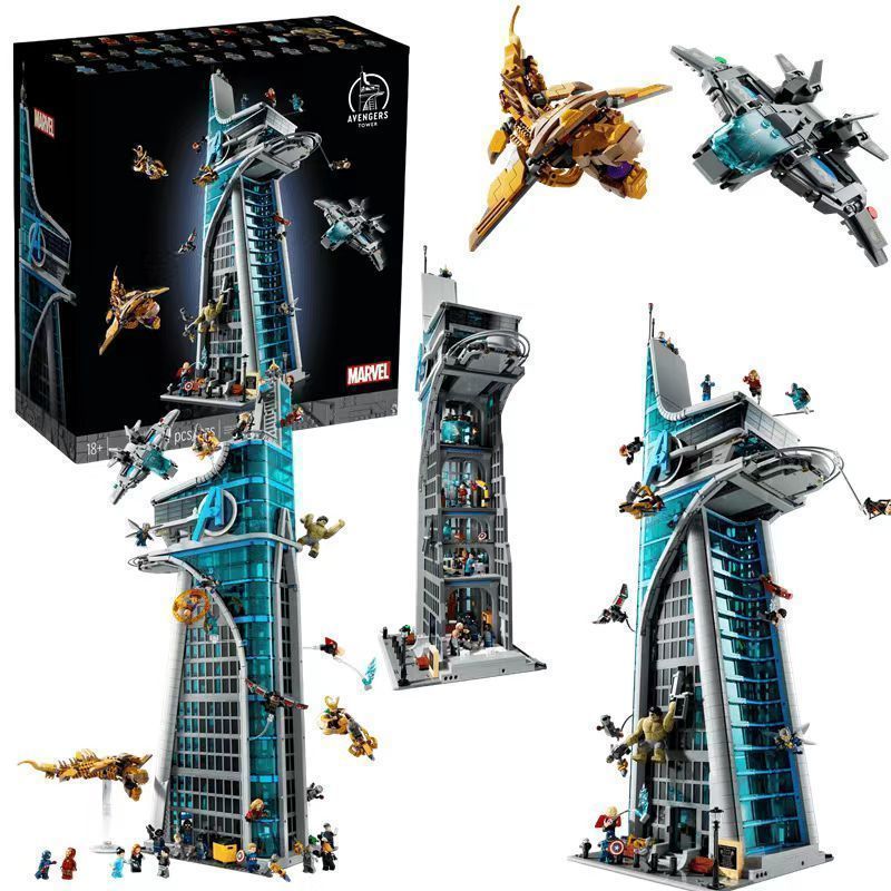 Y133 Marvel Avengers Headquarters Avengers ฐานประกอบอาคารบล็อกของเล่น diy ของขวัญชาย