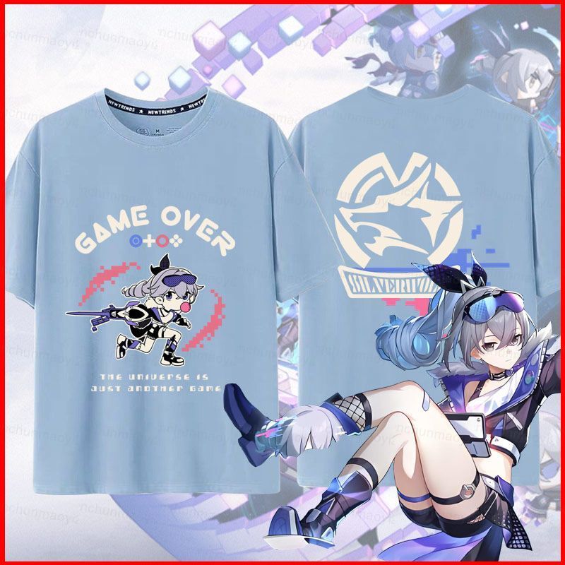 DC2 Honkai Star Rail Cosplay Shirt ลาย Silver Wolf แบบ 3D สำหรับฤดูร้อน