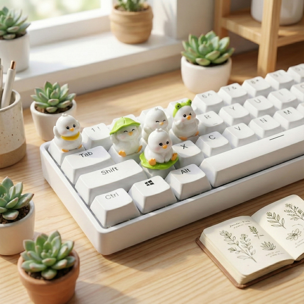น่ารัก ปุ่มกดไก่น้อยโปรไฟล์ XDA เจี๊ยบน่ารักพร้อมหมวกคีย์ที่กําหนดเองสําหรับแป้นพิมพ์เครื่องกล ม สวิทช์ความแปลกใหม่ของขวัญตลก