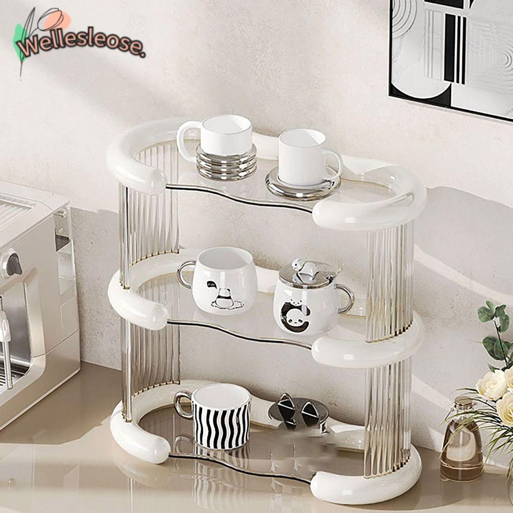 WELLE Storage Rack, Good Bearing Capacity Non-slip Rubber Pad Commodity Shelf, Simple Large Capacity