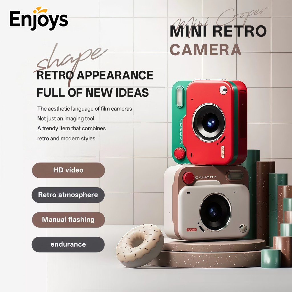 1080P CCD Mini กล้องพร้อมหน้าจอ Thumb Pocket Retro พวงกุญแจกล้องดิจิตอลแบบพกพา Travel Photo Video Recorde