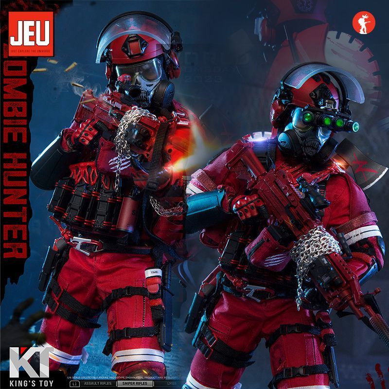 JEU [คลังสินค้าพร้อม] 1/6 Soldier Model KT8009 Doomsday Zombie Hunter ตุ๊กตาเคลื่อนย้ายได้
