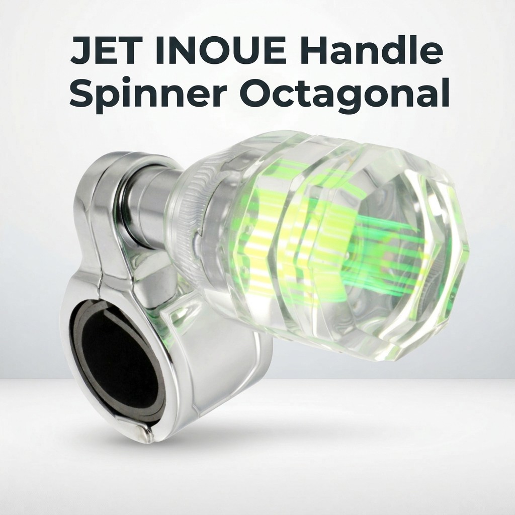JET INOUE Handle Spinner with Octagonal Slit Lines - Available in Multiple Colors, Bearing-Equipped,