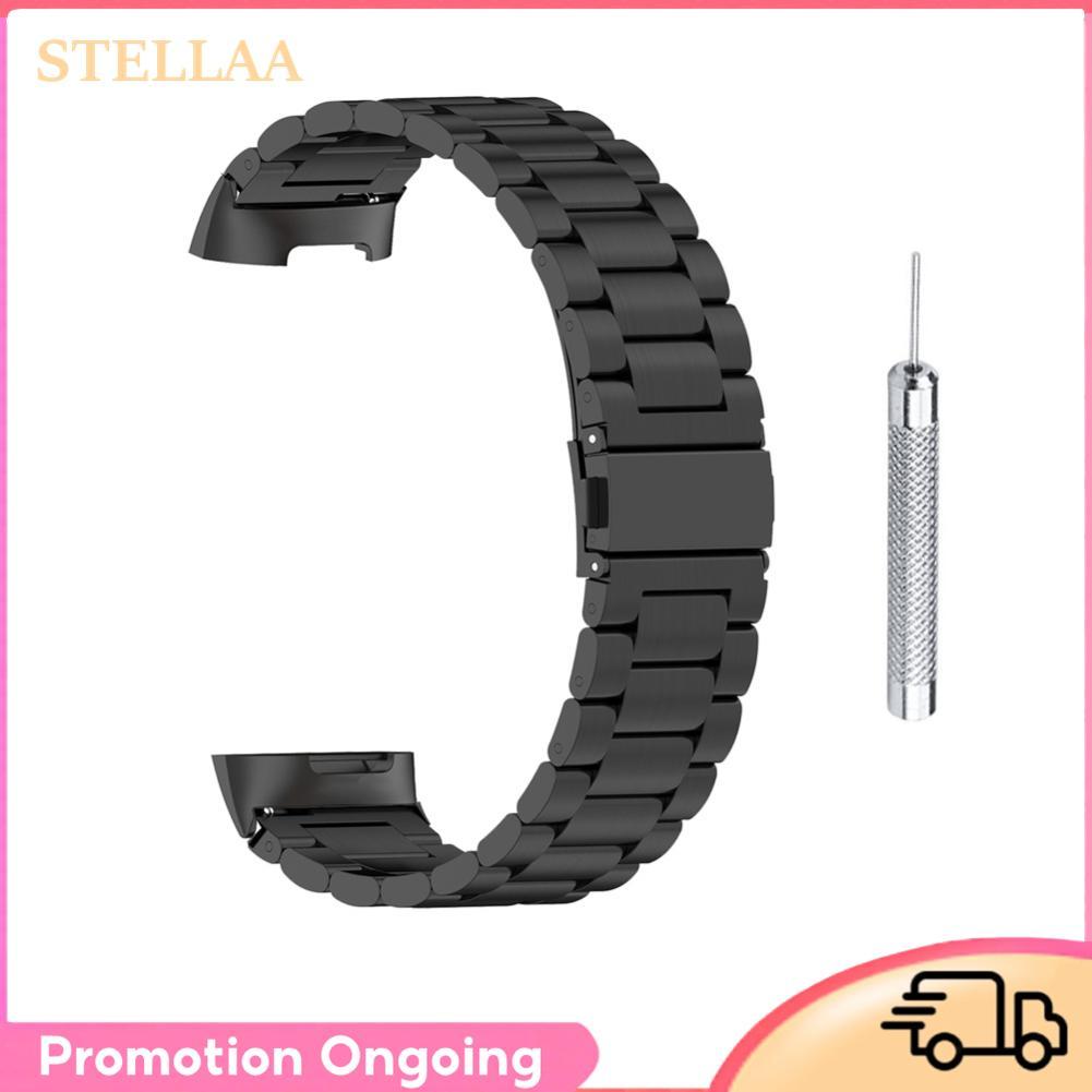 Stellaa GOWENIC หรูหราสายนาฬิกาสแตนเลสสำหรับ Charge 5 Classic Storage สายคล้องคอผู้ชายผู้หญิง (GOWEN