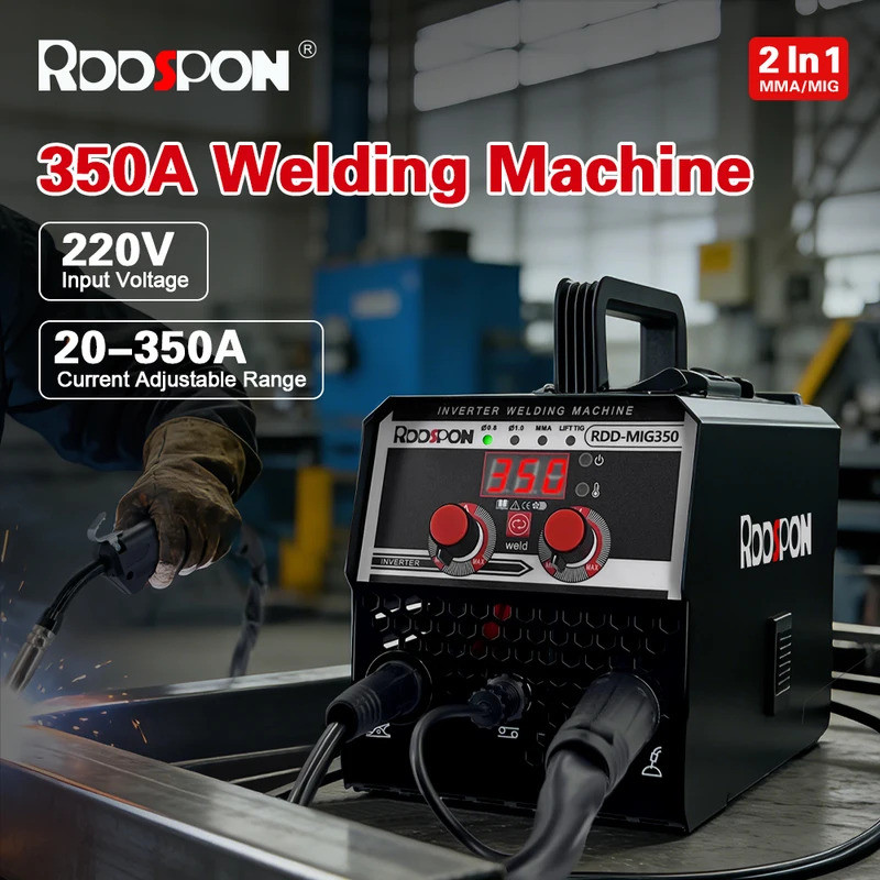ร้อนขาย RDDSPON MIG-350 เครื่องเชื่อม 2 In 1 MIG MMA อินเวอร์เตอร์กึ่งอัตโนมัติเครื่องเชื่อม Flux Co
