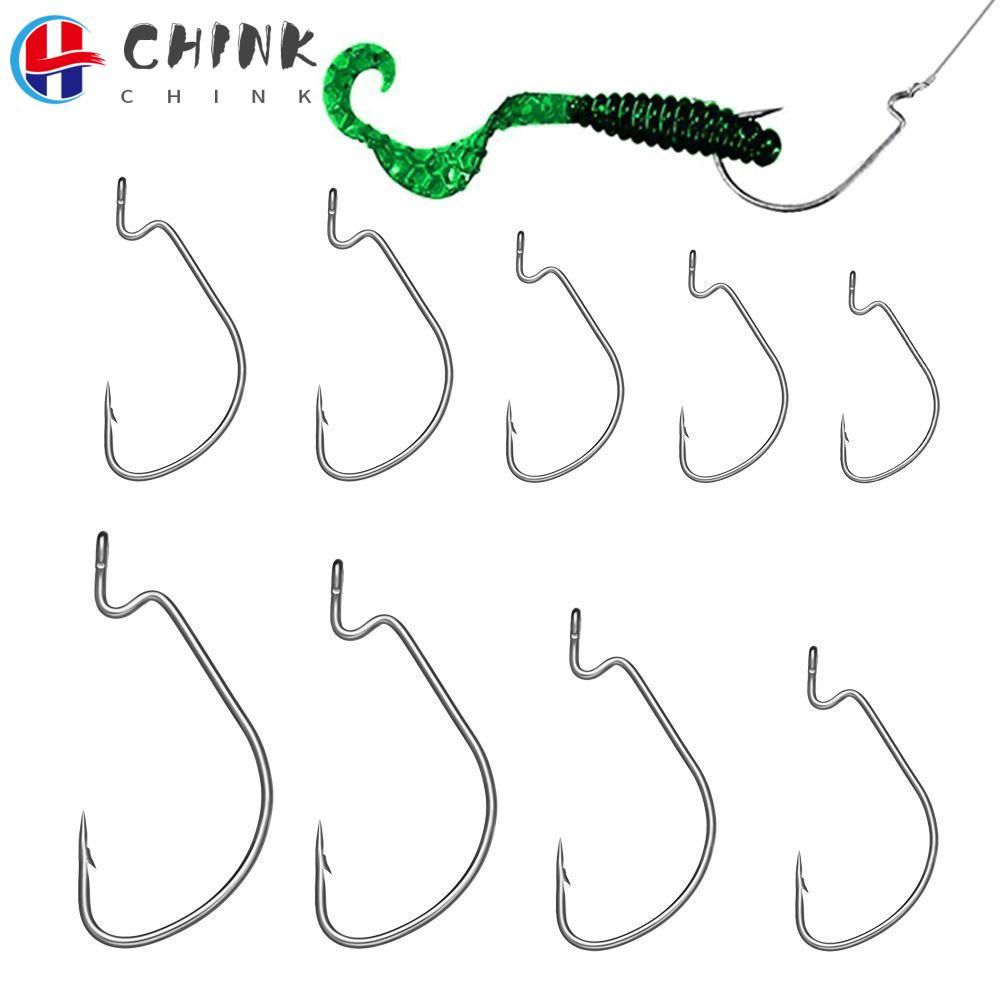 ตะขอตกปลาแบบ.Offset Barbed Worm Hook ขนาด 10 ชิ้น