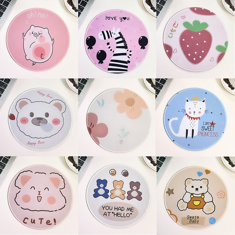🔥พร้อมส่ง🔥 แผ่นรองเมาส์ซิลิโคน ทรงกลม ขนาดเล็ก ลายการ์ตูน แบบล็อคได้ แบบสร้างสรรค์ สําหรับเล่นเกม สํานักงาน