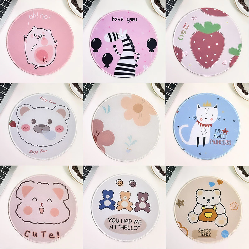 🔥พร้อมส่ง🔥 แผ่นรองเมาส์ซิลิโคน ทรงกลม ขนาดเล็ก ลายการ์ตูน แบบล็อคได้ แบบสร้างสรรค์ สําหรับเล่นเกม สํานักงาน