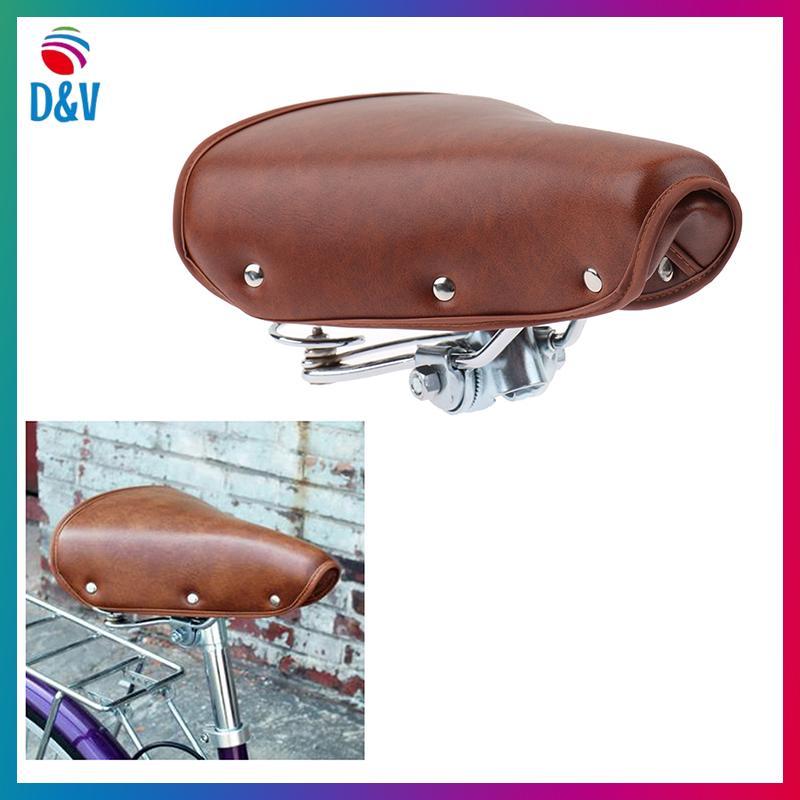 D&V Vintage Retro Bicycle Bike Cycle PU Leather Saddle Seat Springfortable Seat.