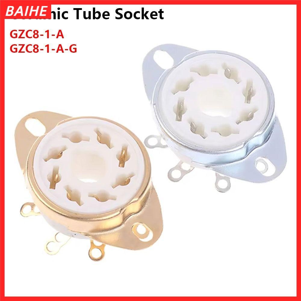 BAIHE 1 ชิ้นเซรามิคซ็อกเก็ต, Octal 8Pin K8A ฐานวาล์ว, PCB Mount DIY ดีบุก-Plated GZC8-1-A GZC8-1-A-G