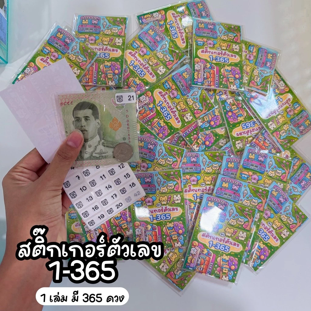 สมุดสติ๊กเกอร์ตัวเลข 1-365 (รวม 365 ดวง) ยอดรวม66,795