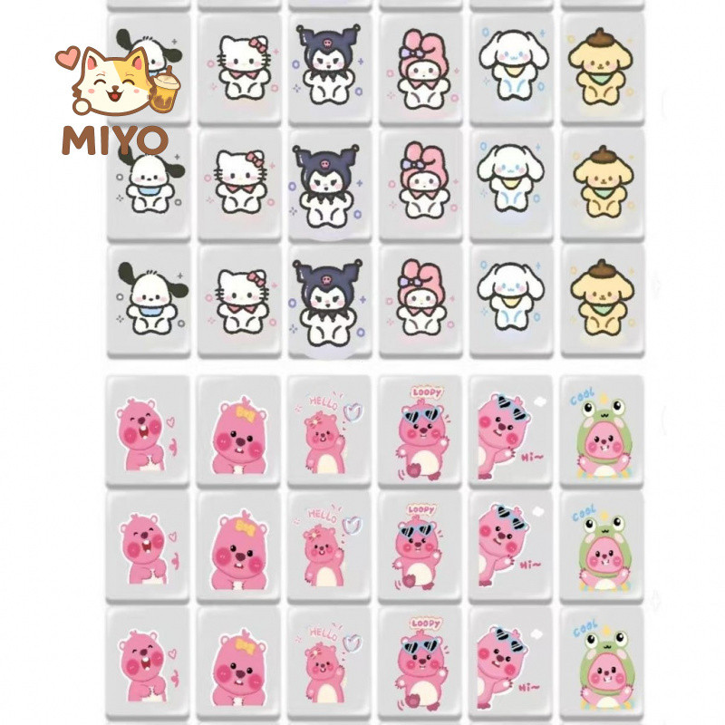 สนุก Hello Kitty Mahjong Push Music Creative Sanrio Card Push Music ของเล่นเพื่อการศึกษา Little Beav