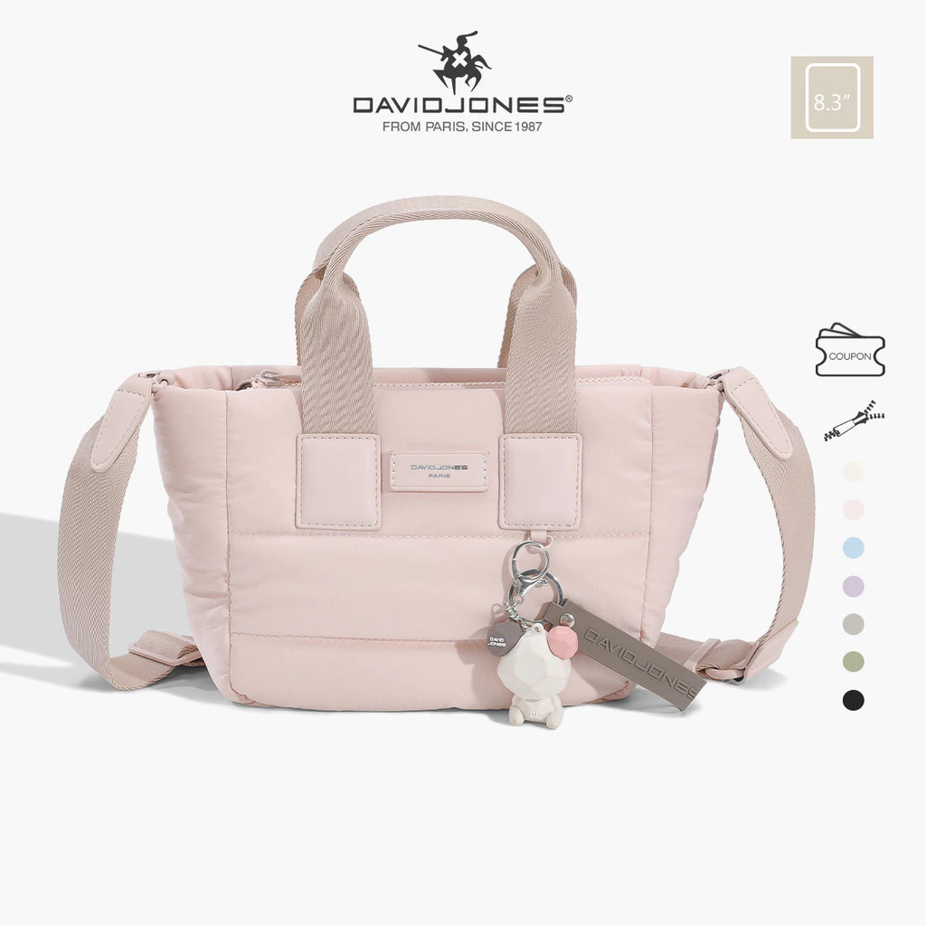 David Jones Paris Bubble Bag 2025 ฤดูใบไม้ผลิฤดูร้อนใหม่คอลเลกชัน Designer ผู้หญิงน้ําหนักเบาลงผ้า Top-Handle กระเป๋า