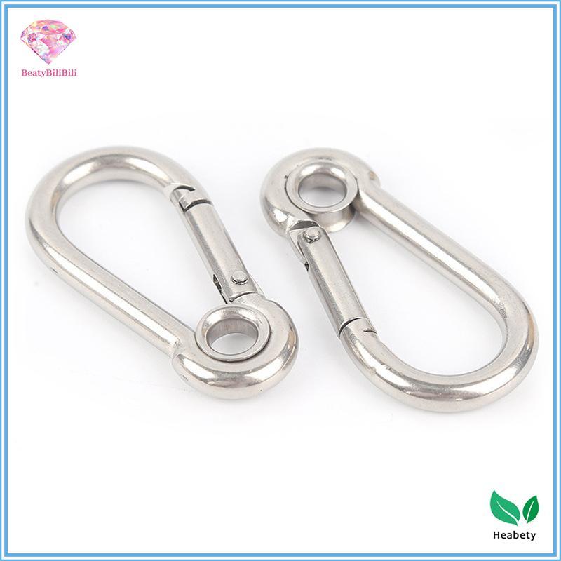 Heabety M4 M5 M6 M7 M8 สแตนเลส Carabiner Carbine Snap Hook พร้อมตาไก่สปริงหัวเข็มขัดแหวนใหม่