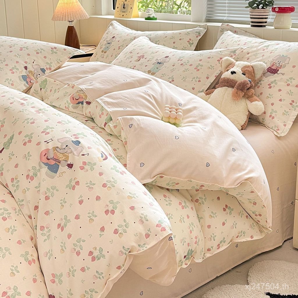 ผ้าฝ้ายทั้งหมด 1.5 ชิ้นเดียวคู่ผ้าฝ้ายแท้ x230 ผ้านวมแผ่น 100% ผ้านวม Mi 180x220 เดี่ยว 150x200 7YEJ