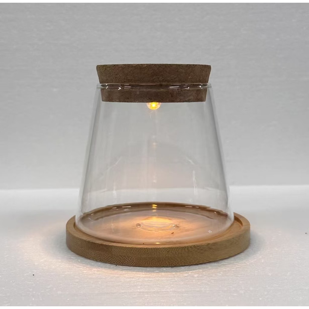 Cork Volcanic Cup Series สูงแจกันแก้วโปร่งใส Creative Hydroponic พืชกระถางดอกไม้โฮมเมด Diffuser ถ้วยคอนเทนเนอร์ Lighted Wishing แจกันขวดเปล่า DIY Micro ภูมิทัศน์ภูมิทัศน์คอนเทนเนอร์ - รูปที่ 4