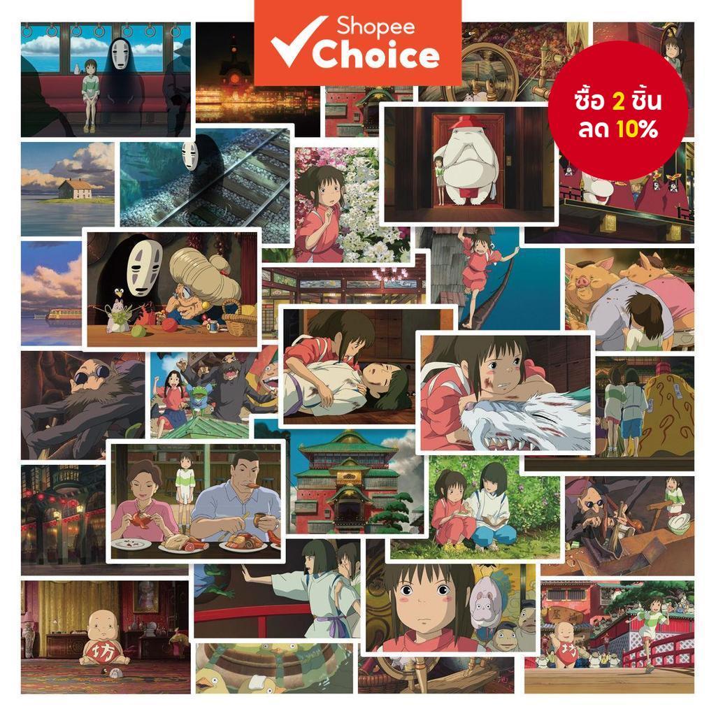 สติ๊กเกอร์อนิเมะย้อนยุค 30 ชิ้น – สติ๊กเกอร์พีวีซี Spirited Away สําหรับไดอารี่ DIY สมุดภาพ ตกแต่งถ้วย