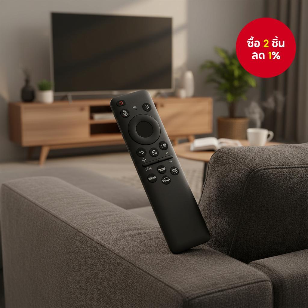 รีโมทสากลสําหรับ Samsung สมาร์ททีวีรุ่น BU8000 CU8000 DU8000 พร้อมไมโครโฟน ไม่มีฟีเจอร์ชาร์จ