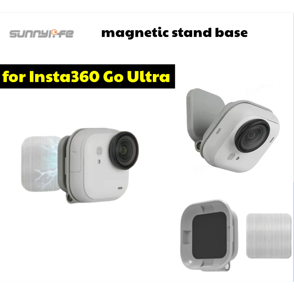 Sunnylife Magnetic Mount สําหรับ Insta360 GO Ultra Quick-reslease อะแดปเตอร์แบบพกพาหมุนได้พับได้ Desktop Bracket ฐานรองรับ Action กล้อง Vlog อุปกรณ์เสริม