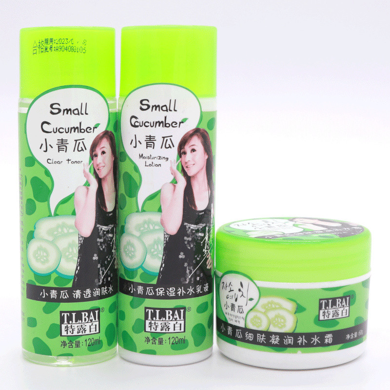 พร้อมสต็อก#特露白小青瓜护肤品套装女洗面奶保湿霜BB控油提亮收缩毛孔补水乳ld666