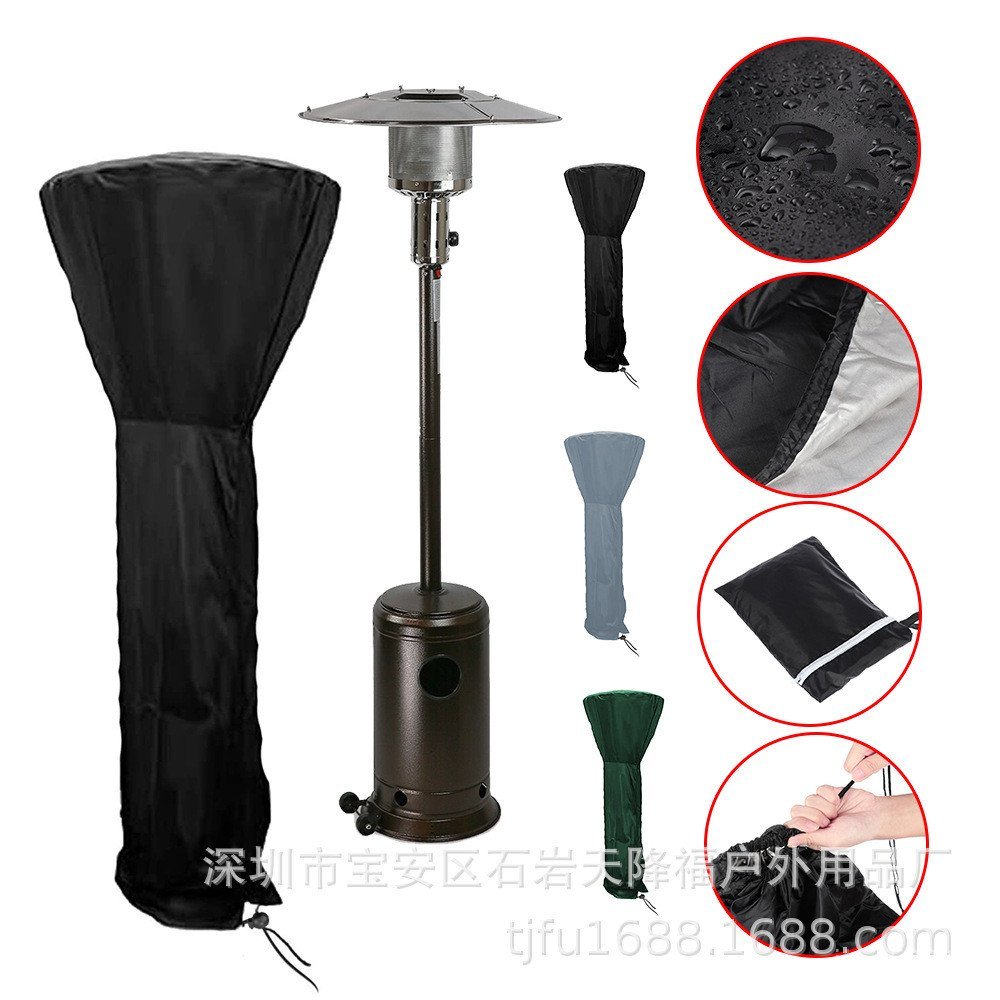 ร่มเครื่องทําความร้อนผ้า Oxford ฝาครอบกันฝุ่นเครื่องทําความร้อนคอร์ทยาร์ดฝาครอบกลางแจ้ง Terrace 210 