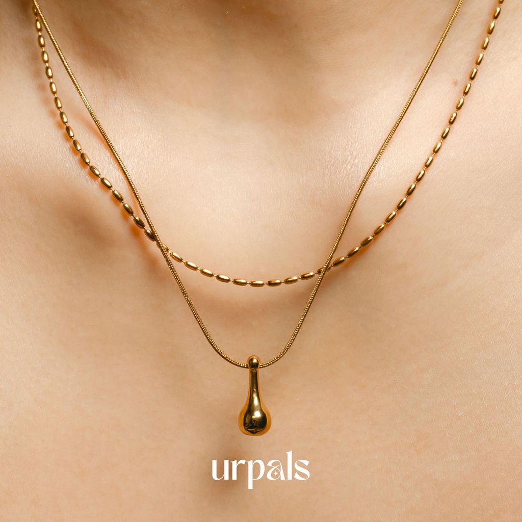 URPALS สร้อยคอ สร้อยคอโชคเกอร์ Stainless ชุบทอง18K ไม่ลอกไม่ดำ แพ้ง่ายใส่ได้