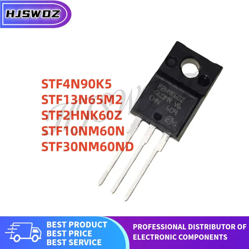 5PCS STF10NM60N STF30NM60ND STF4N90K5 STF13N65M2 STF2HNK60Z TO-220F Field Effect ทรานซิสเตอร์