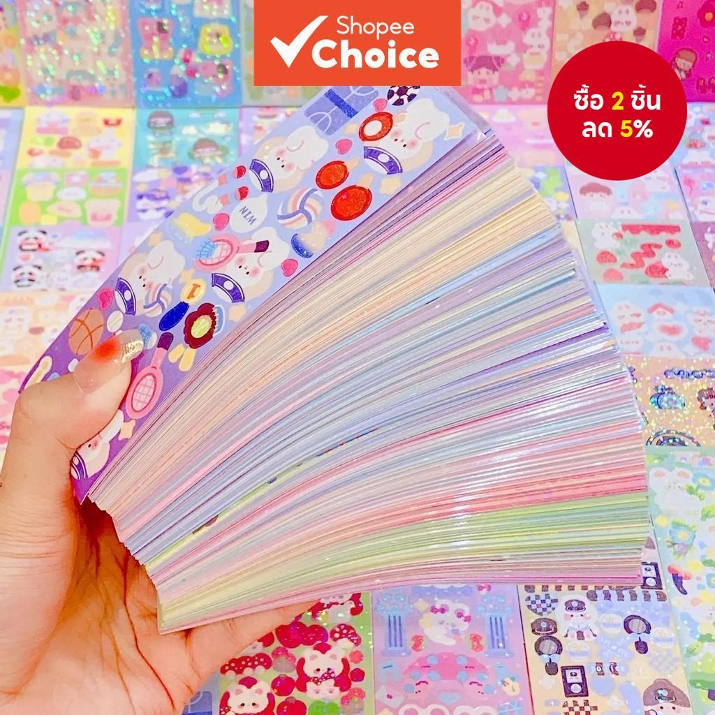 100/400 ชิ้น น่ารัก สติกเกอร์เลเซอร์ – การ์ตูนสมุดวารสาร ทําเอง ตกแต่งสําหรับนักเรียนและอุปกรณ์การเรียน