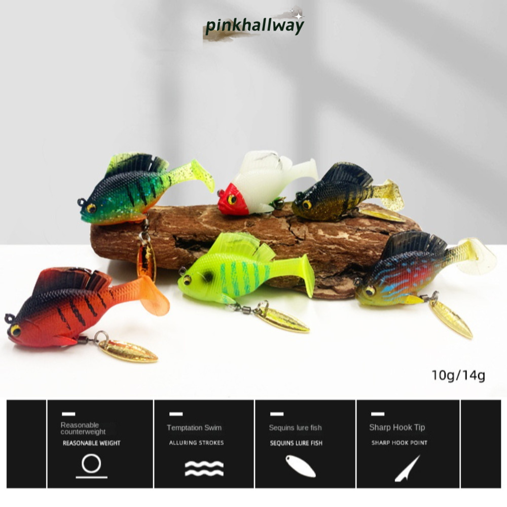 PINKHALLWAY เหยื่อนุ่มซิลิโคนพร้อมตะขอตะกั่ว.Dark Sleeper SwimBait สำหรับตกปลา Pike และ Minnow