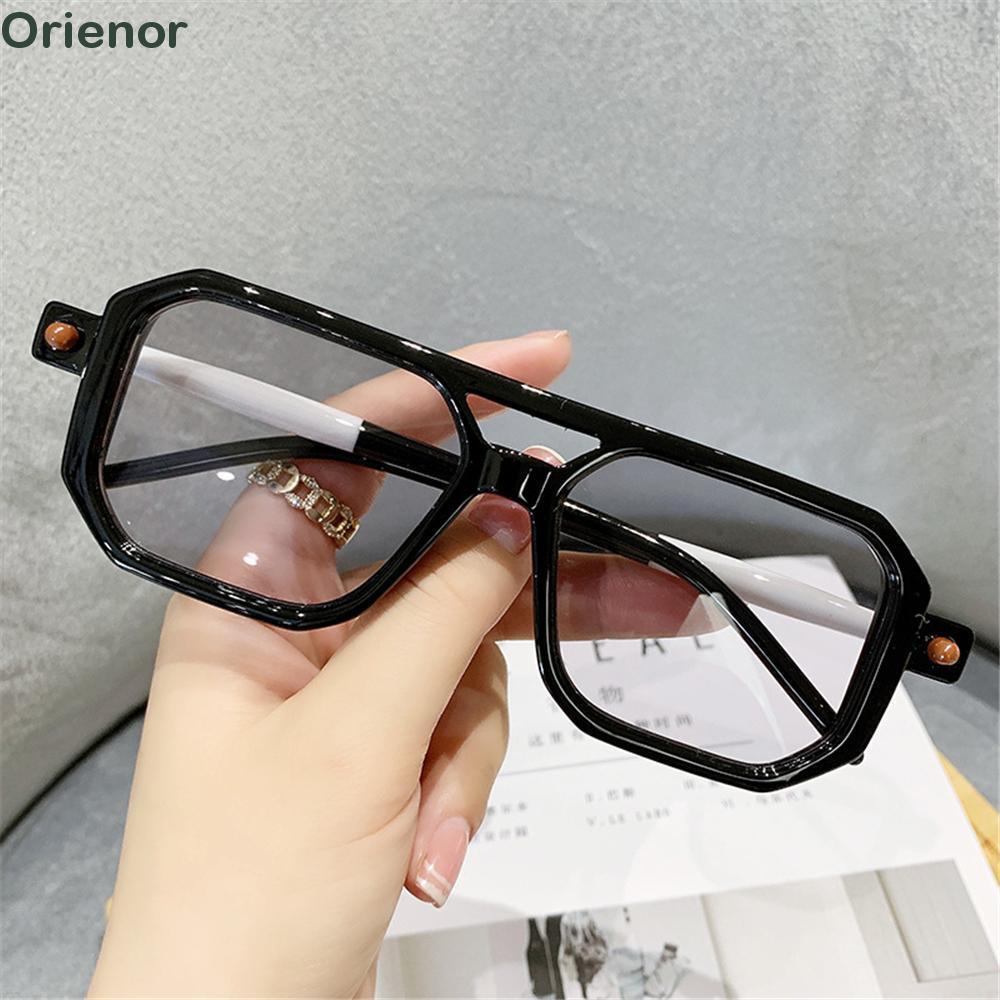 ORIENOR Double Bridge Leopard Glasses Retro Trendy Sun Glasses