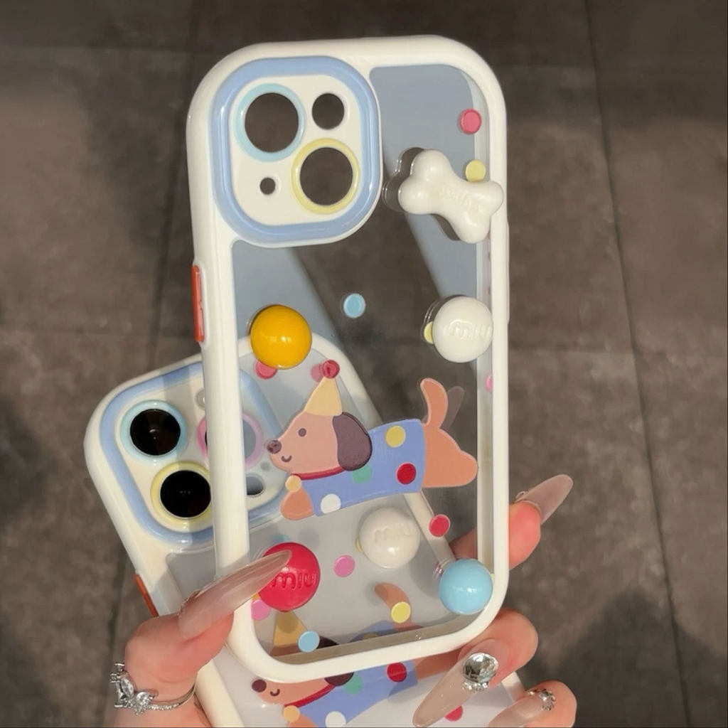 กระดูกลูกสุนัขลายจุดสีเหมาะสําหรับเคสโทรศัพท์ Apple 16pro iphone14max Xiaomi 15 Huawei mate70K80nova