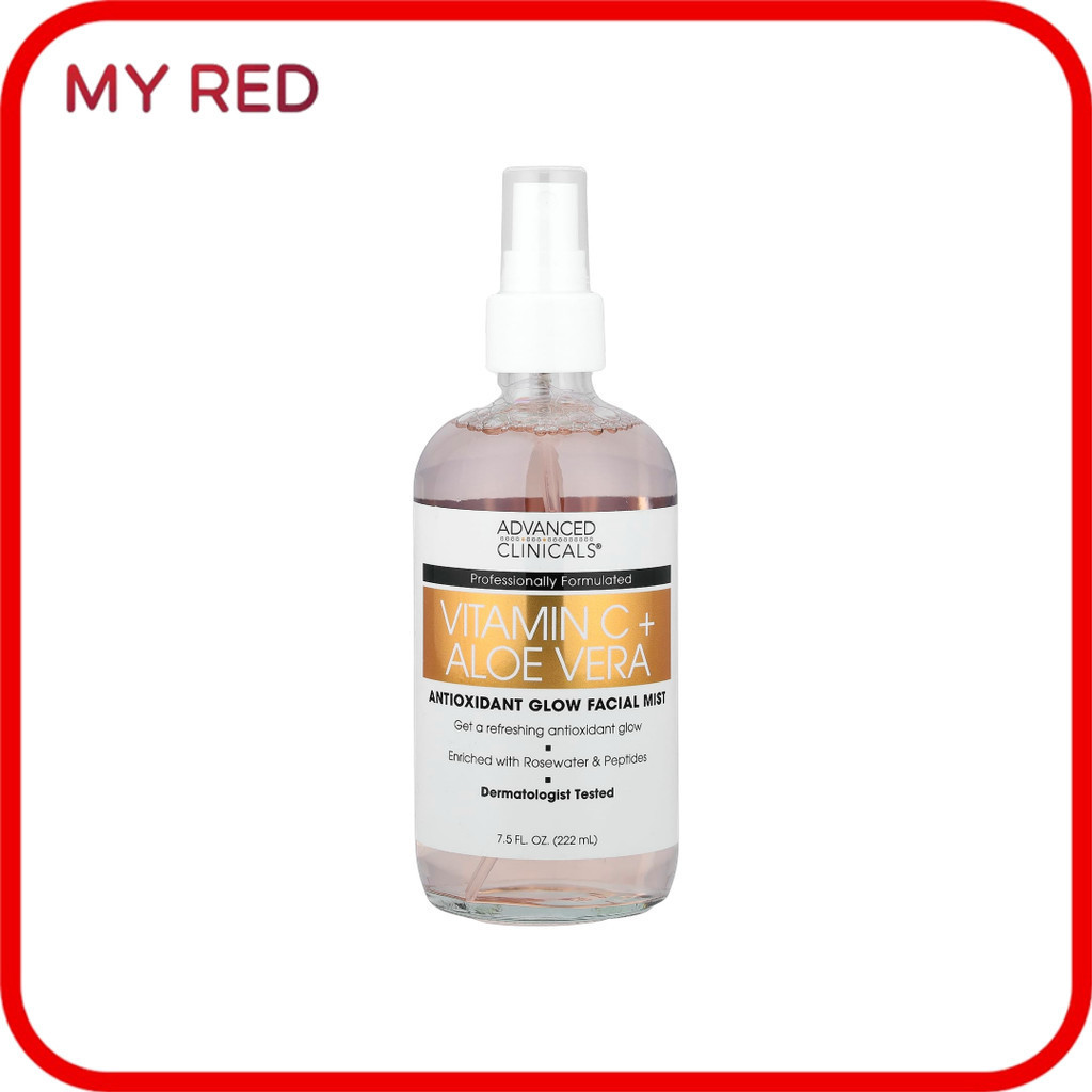Advanced Clinicals, Vitamin C + Aloe Vera, Antioxidant Glow Facial Mist, 7.5 fl oz (222 ml) วิตามิน 