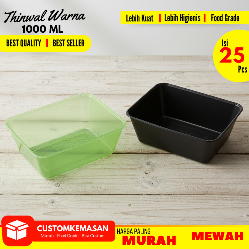 Thinwall 1000ml / Thinwall / Thinwall 1000ml + ฝา / สีผนังบาง 1000ml / ผนังบาง 25 ชิ้น