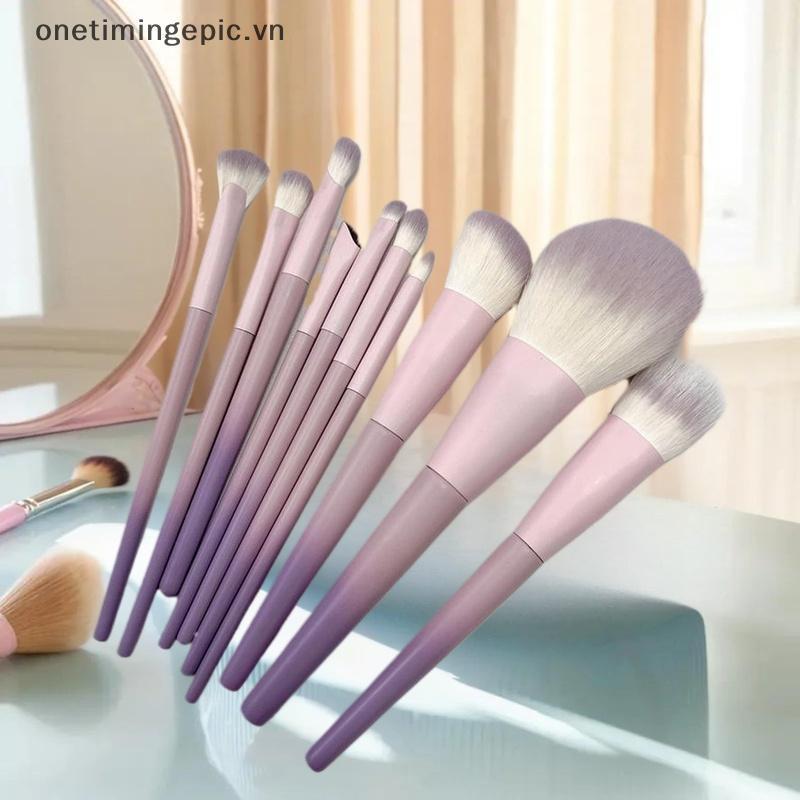VFZ 10 ชิ้นชุดแปรงแต่งหน้าสีม่วง, แปรงแป้งฝุ่น, แปรงอายแชโดว์, ชุดเครื่องมือความงามครบชุดแปรงคอนซีลเ
