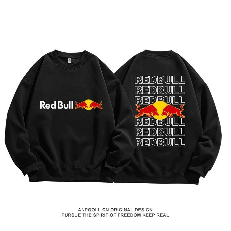 R RED BULL Sports Round Neck Sweatshirt, Verstappen, F1 Racing Style Long Sleeve T-Shirt