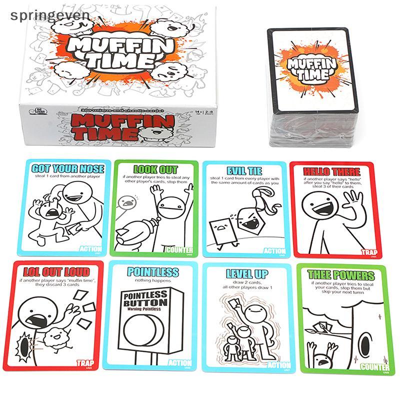Springeven 200 ชิ้น Muffin Time A สุ่มมากการ์ดเกม Night การ์ดที่ไม่ซ้ํากันเล่นอย่างรวดเร็วเหมาะสําหร