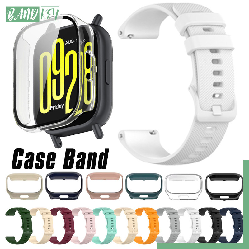 ปกป้องคอมพิวเตอร์และซิลิโคนสายรัดระบายอากาศ for Redmi Watch 5 Active สายยางกระจกนิรภัย for Redmi Watch 5 Lite