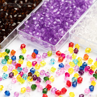 ลูกปัดคริสตัลอะคริลิคทรงไบโคน ขนาด 4 มม.