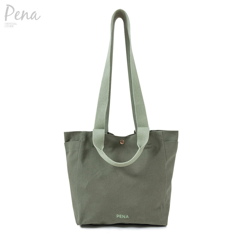 Pena house กระเป๋าโท้ทผ้าแคนวาสใบกลาง PA122502
