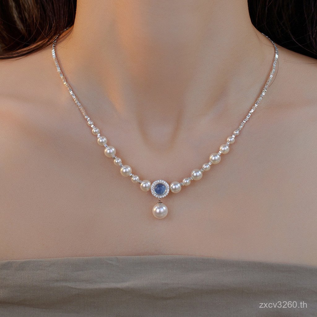 สร้อยคอมุก LeAn Pearl สไตล์ฝรั่งเศส ทำจากเงินสเตอร์ลิง S925 หรูหราในสไตล์เรียบง่าย