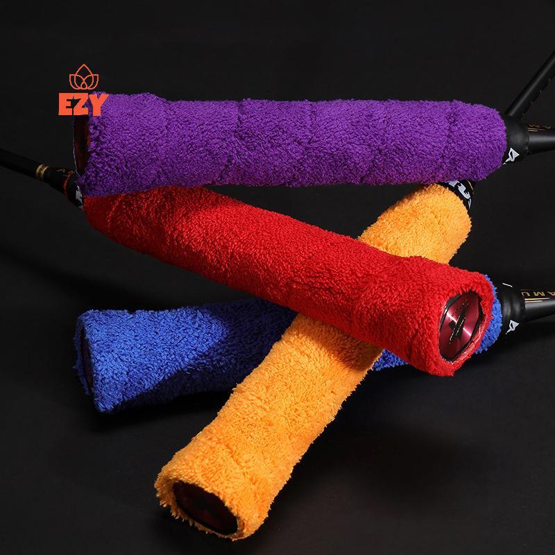 EZY Overgrips สำหรับไม้แบดมินตัน และเทนนิส พร้อมผ้าขนหนูพันข้อมือ ดูดซับเหงื่อได้ดี