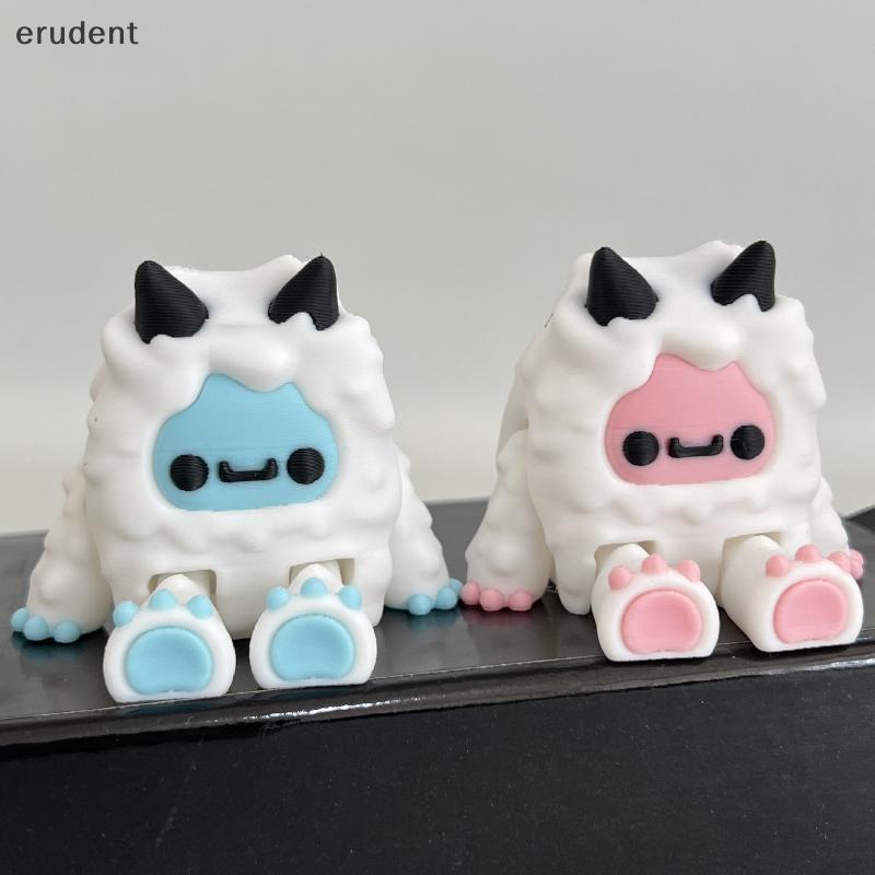 Erudent Snowman Yuti & Yeda เกมอุปกรณ์ต่อพ่วงตัวเลขของเล่น Multi-Joint Movable เครื่องใช้ในบ้านตกแต่