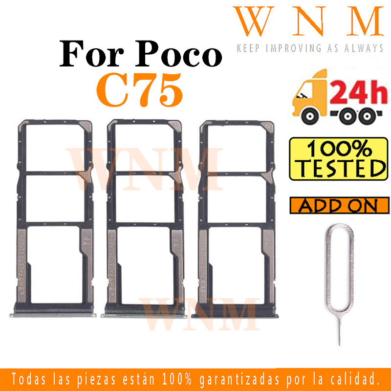สําหรับ Poco C75 4G 5G ซิมการ์ดถาดซิมการ์ดผู้ถือการ์ด Reader SD Slot อะแดปเตอร์อะไหล่
