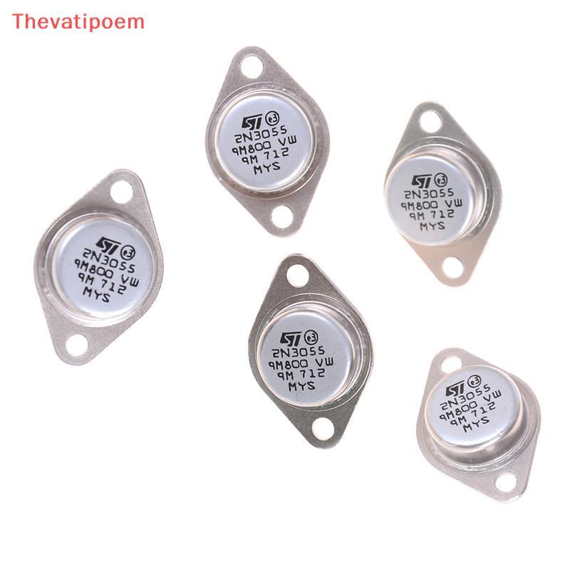 [Thevatipoem] 5 ชิ้น 2N3055 NPN AF Amp ทรานซิสเตอร์พลังงานเสียง 15A 100V HOT
