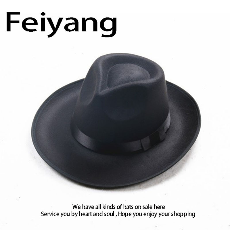 Shanghai Beach Top Hat Jackson Big Brim Top Hat Stage British Jack Hat Old Felt Hat 25.12.31