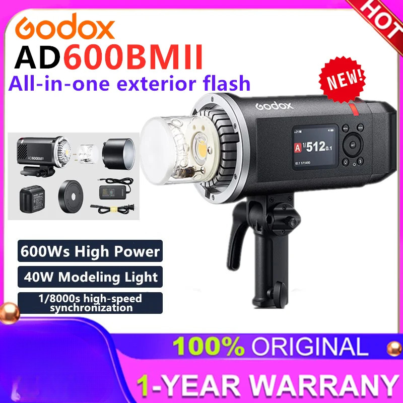 Godox AD600BMII AD600BM II แฟลชกล้องภายนอกรุ่นที่สอง 600W ไฟถ่ายภาพกําลังสูง