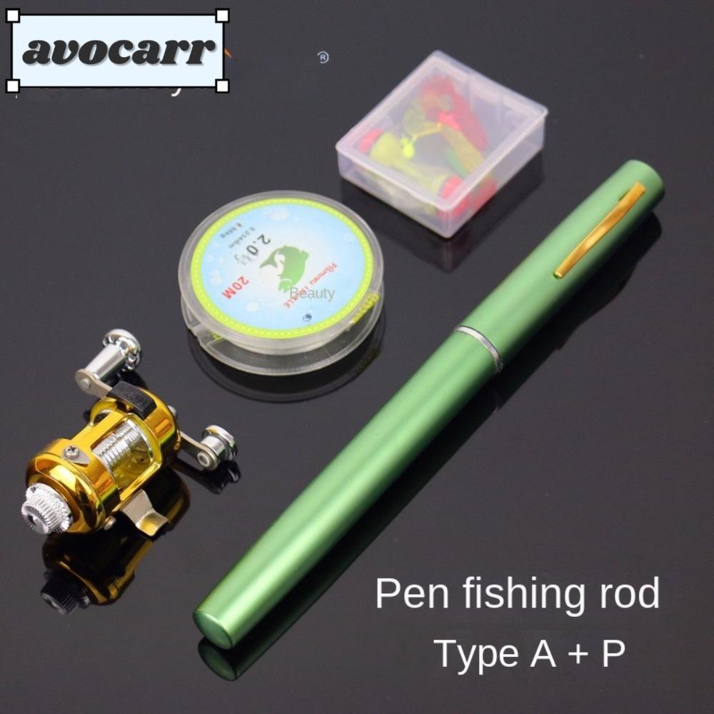 AVOCAR Pesca คันเบ็ดปากกาพับได้ พร้อมรอกหมุนขนาดเล็ก ความยาว 1 เมตร เหมาะสำหรับการตกปลา